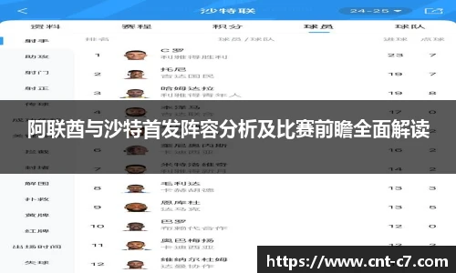 阿联酋与沙特首发阵容分析及比赛前瞻全面解读